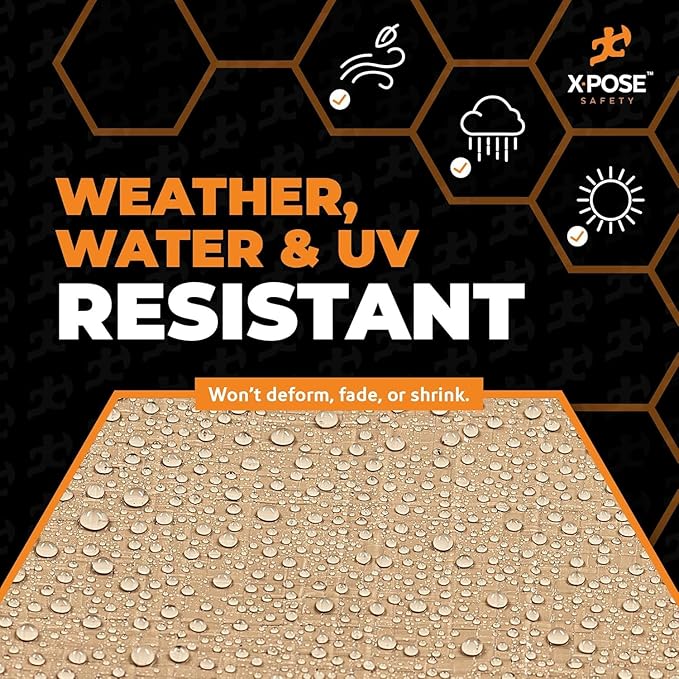 Heavy Duty Tan Poly Tarp 5' X 7' (2-Pack) - Multipurpose Protective Cover - Durable, Waterproof, Weather Proof, Rip and Tear Resistant - Extra Thick 12 Mil Polyethylene - by Xpose Safety