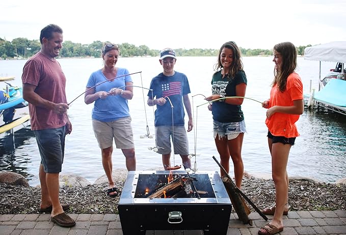 Campfire Roasting Sticks – Smore Sticks & Hot Dog Skewers for Fire Pit Cooking – Camping Essentials & Must Haves Campfire Accessories for Family Fun Outdoors