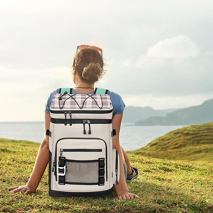 Large Waterproof Insulated Cooler Backpack for Men & Women, Leak Proof Cooler Backpack for Camping, Beach, Fishing, Picnic, Travel, Outdoor, 30L, 48Cans