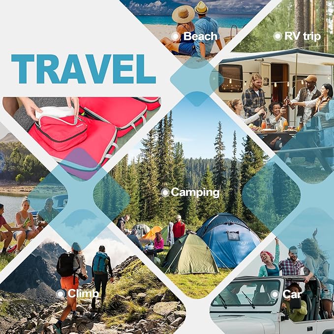 Gonex Compression Packing Cubes, 3pcs/4pcs Expandable Storage Travel Luggage Bags Organizers