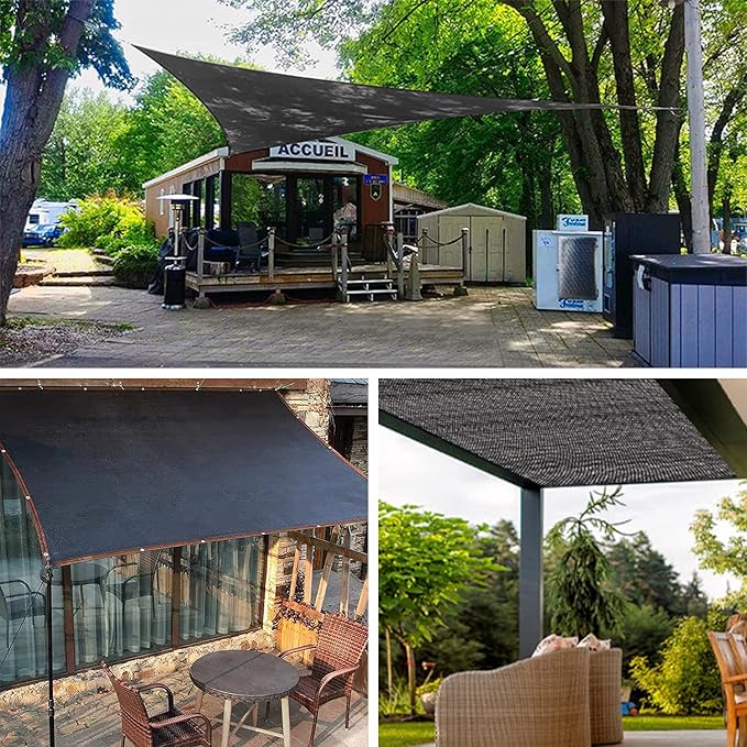 70% 10 X 20 FT Black Shade Cloth, Outdoor Sunblock Shade Cloth with Grommets, Durable Sun Shade Netting Shading Antifreezing for Patio, Garden, Plants Cover, Greenhouse, Barns, Dog Kennel