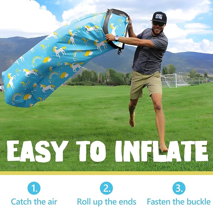 AlphaBeing Inflatable Lounger Beach Chair Accessories, Air Sofa Hammock Inflatable Couch for Camping Backyard Lakeside with Compression Sacks, Ideal Outdoor Gifts for Adults