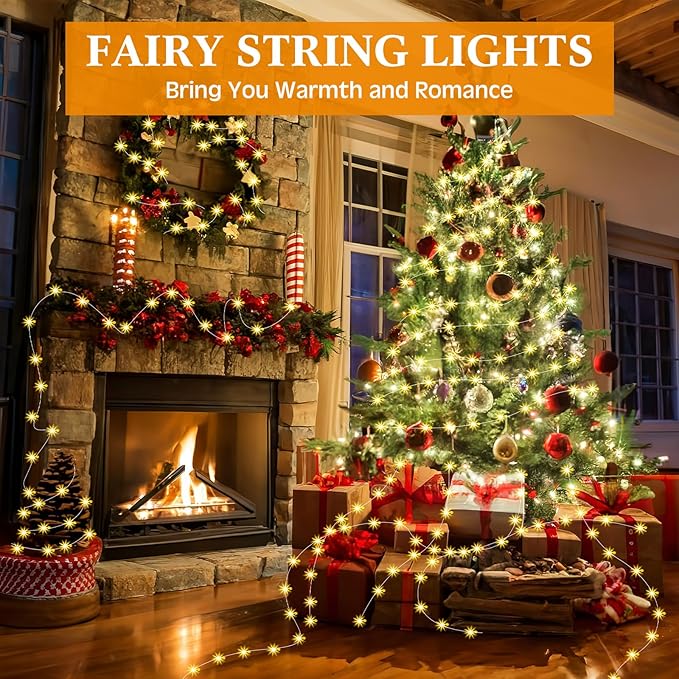Macarrie 3 Pack Fairy Lights USB Powered 16 ft 50 LED Warm White String Lights Plug in for Xmas Indoor Outdoor Party Wedding Home Festival Tree Garden Decoration