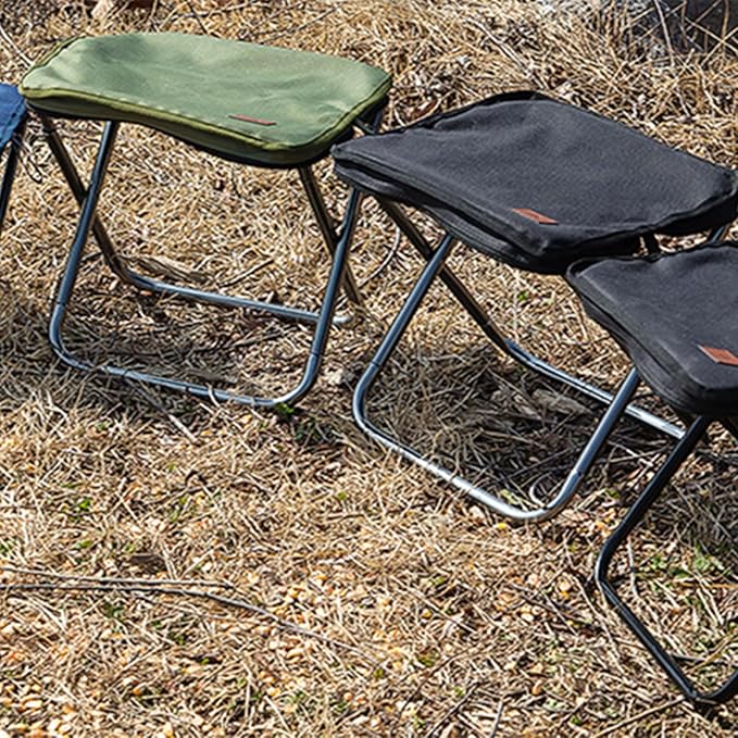 Camping Stool，Portable Foldable Stool aldult Collapsible Chairs Fishing Stool for Outdoor Hiking 300 LBS Load Green 2-Piece Set