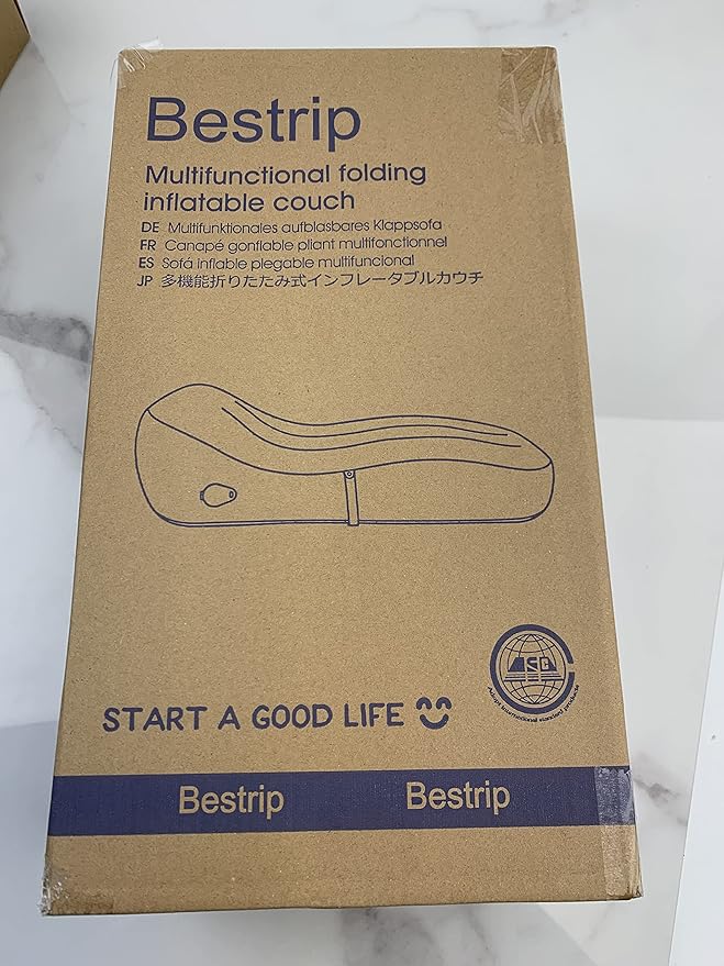 Bestrip Auto Inflatable Couch Lounger, Air Mattress Sofa Bed with Rechargeable Air Pump