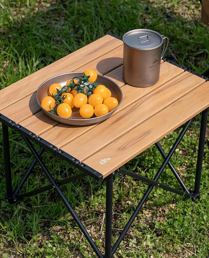 iClimb Ultralight Compact Camping Folding Table with Carry Bag (Reinforced Silver - S)