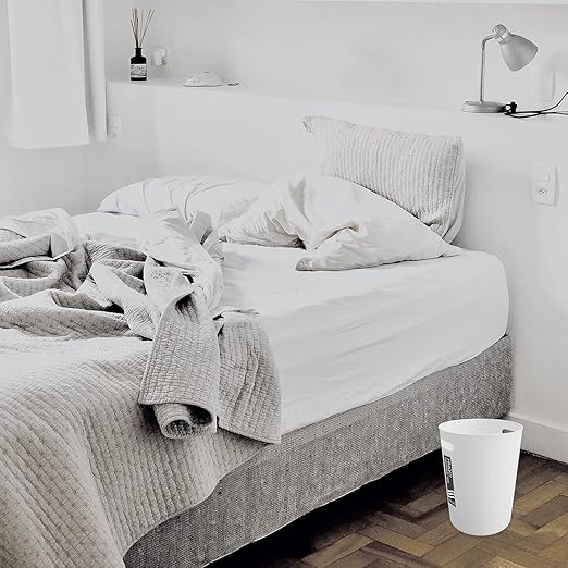 4 Pack Small Trash Can for Bathroom - 3 Gallon/12-Liter Wastebasket, Round Plastic Garbage Container Bin for Bedroom Office White.
