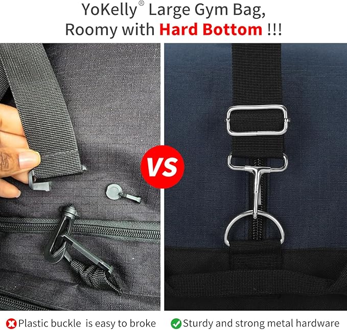 55L Large Duffle Bag for Men Travel - 25 inch Weekender Duffel Bag with Hard Bottom - Navy