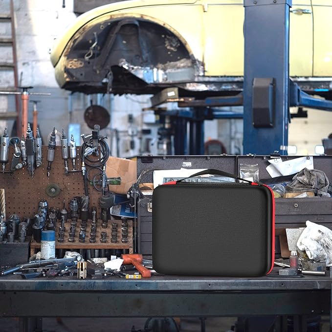 Comecase Battery Organizer Storage Box, Carrying Case Bag Holder - Holds 140+ Batteries AA AAA AAAA C D 9V - with Battery Tester - Red(Batteries are Not Included)