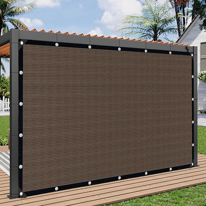 Mocha Sun Shade Cloth,Pergola Shade Cover with Reinforced Grommets,90% Shade Fabric Fence Privacy Screen Balcony,Pergola Shade Cover Canopy Garden Carport Porch Deck Patio Shade Cover,4x8FT