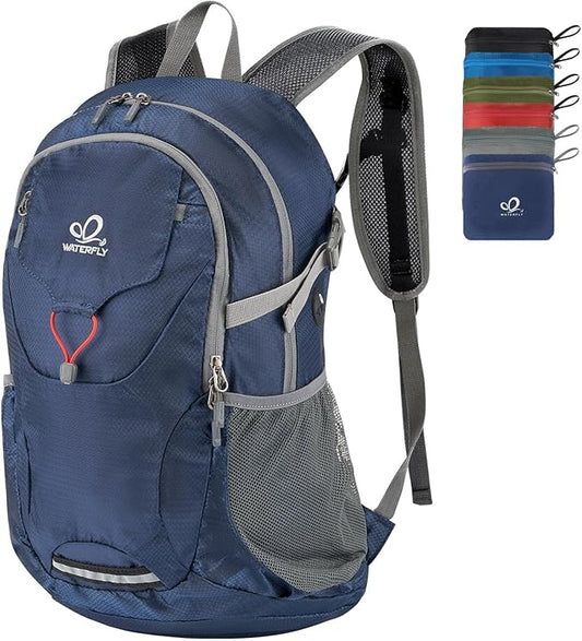 WATERFLY Lightweight Packable Hiking Backpack: 30L Foldable Travel Daypack Ultralight Camping Day Pack for Woman Man