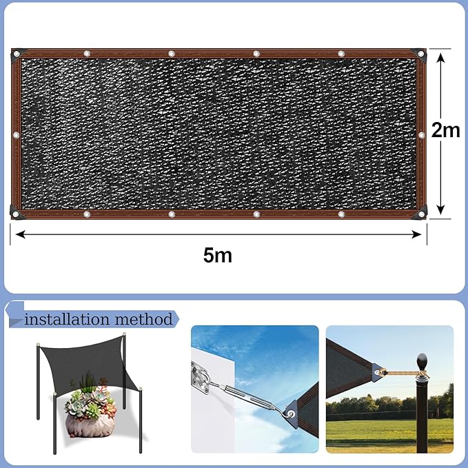 Shade Cloth - 70% Garden Shade Mesh Net with Grommets Outdoor Sun Shade Cover for Plant Pergola Patio Greenhouse Chicken Coop(6.5x16ft)