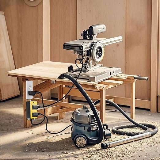 220V Automatic Remote Vacuum Switch, KTNNKG Wireless Outlet for High Power Dust Collector Tools, 5s/10s Delay Off Autoswitch,20A/60Hz/3600W