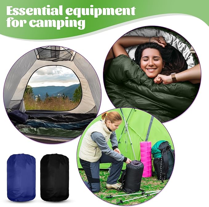 Macarrie 6 Pack Camping Sleeping Bags Bulk for Adults, 4 Season Cold Weather Sleeping Bag with Compression Sack Lightweight Waterproof Essential Gear for Backpacking Hiking Travel