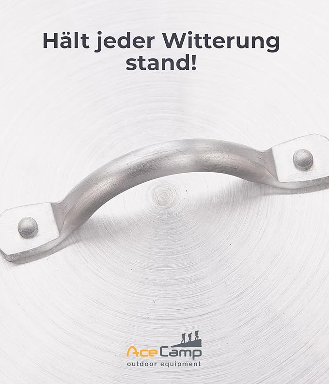 AceCamp Nested Pot Aluminum Lightweight Cooking Pot Set Outdoor Large Stock with lid and folding handle - 4L,8L,12L