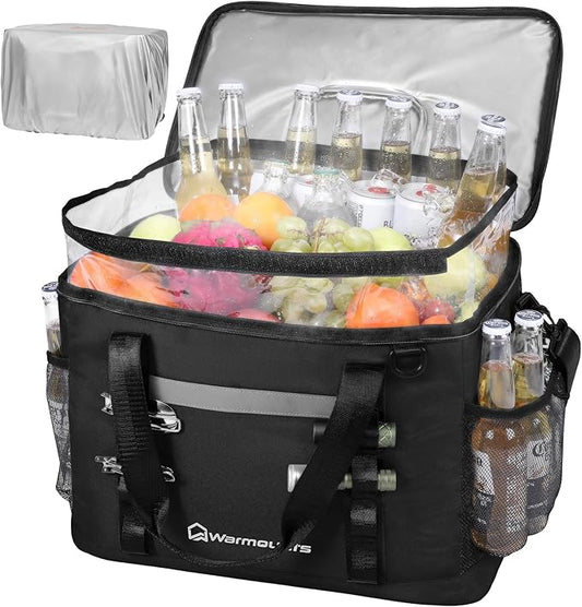 Insulated Cooler Bag 48/75 Cans, Soft Sided Portable Lunch Bag Coolers w/Zippered Top, Leak Proof PVC Interlayer, 5-Layer Insulation Large Ice Chest Bag for Travel, Camping, Beach, Picnic