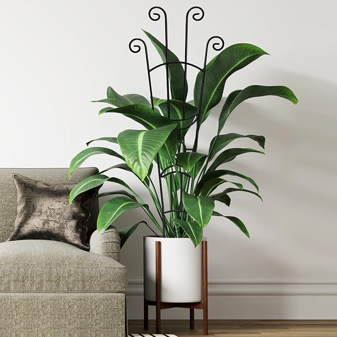 32.6in Plant Trellis for Climbing Plants Indoor, Expandable Large Metal Trellis for Potted Plants, Heavy-Duty Tall Pothos Plant Climber Support for Ivy Pothos Hoya Monstera, 2P