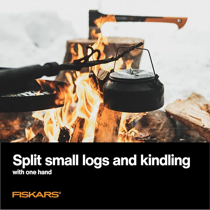 Fiskars X11 Splitting Axe Hatchet, 17" Tree Branch Cutter and Wood Axe for Small Logs with Shock-Absorbing Handle