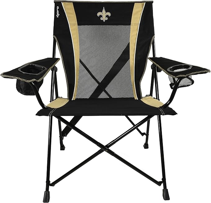 Kijaro NFL Sports Fan Folding Chair, 26" L x 35.5" W x 37" H, New Orleans Saints