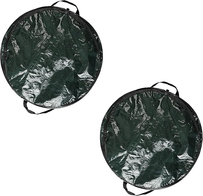 Wakeman 29.5-Gallon Pop up Outdoor Garbage Can Set - Set of 2 Collapsible Trash Cans for Parties, Yard Waste, or Laundry - Camping Accessories