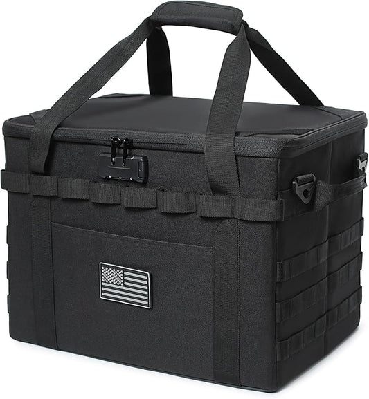 Tactical Camping Storage Bag - 38L Utility Tote Bag Organizer with Combination Lock and Shoulder Strap