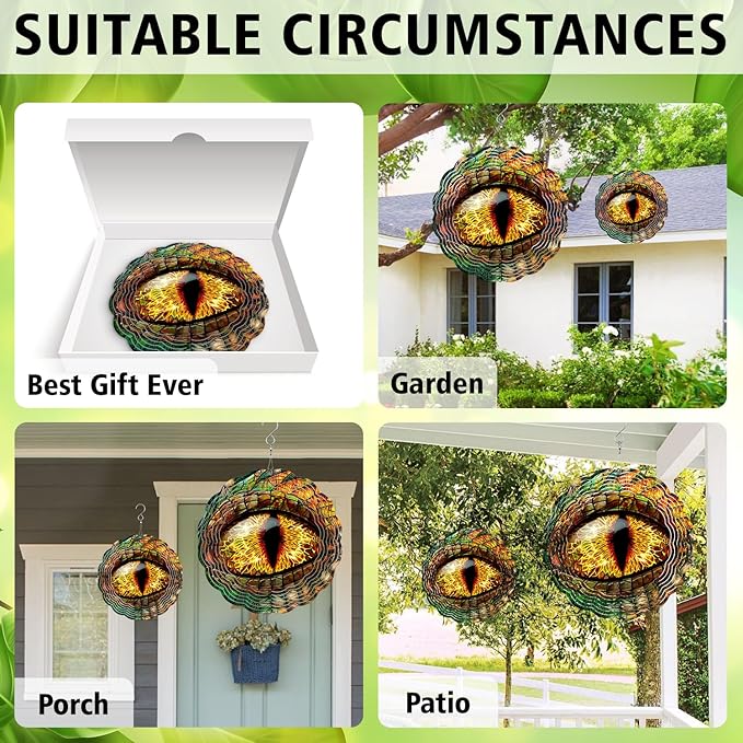 Dragon Eye Wind Spinner - Unique 3D Hanging Wind Spinner for Yard and Garden