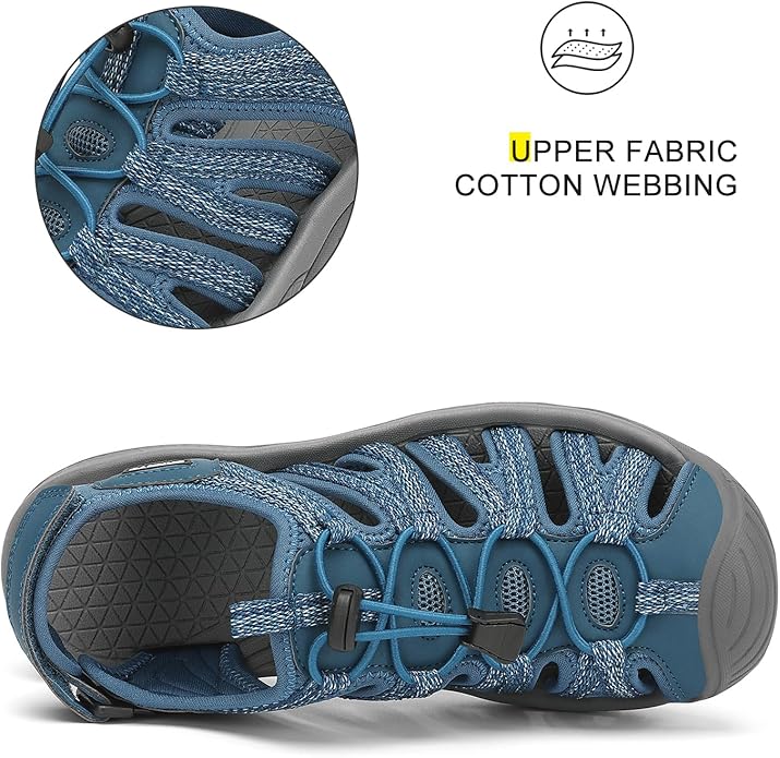 Dannto Women's Closed Toe Hiking Sandals Walking Water Sandal Comfort Athletic Sport Outdoor Sandals