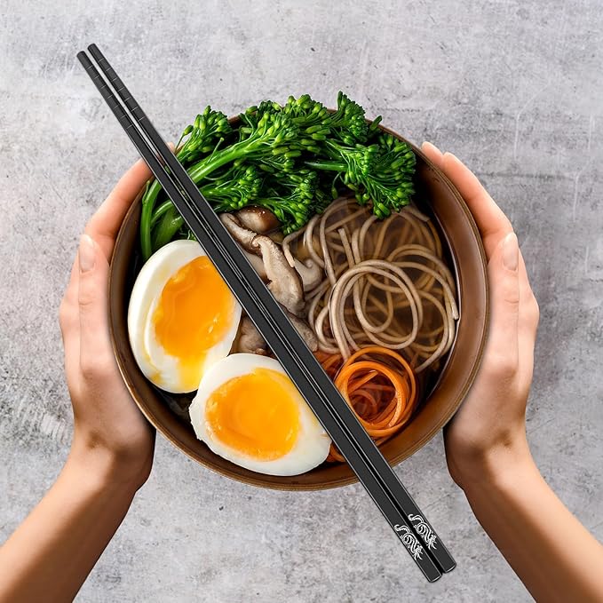 Youda Pure TITANIUM Chopsticks Ultralight and Reusable Chopsticks for Camping, Home, Travel (2 Pairs)