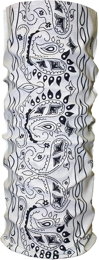 $averPak BodyForge & InsectGuard - Permethrin Treated Mosquitoes, Flies, Ticks & More Insect Repellent Tube Bandanna Neck Gaiter Headband (White Paisley)