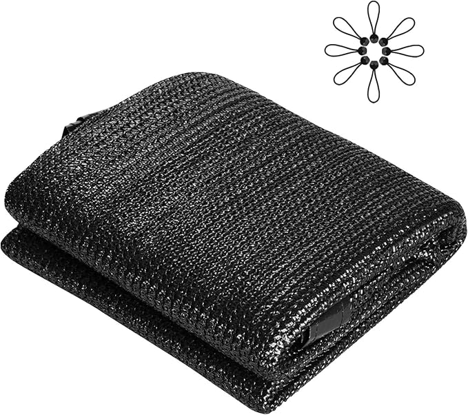 VIVOSUN Sunblock Shade Cloth, 50%-60% Shade Net, 6.5' x 6.5' Black Garden Shade Mesh with Grommets for Plant Covers, Swimming Pools, Patios, and Yards