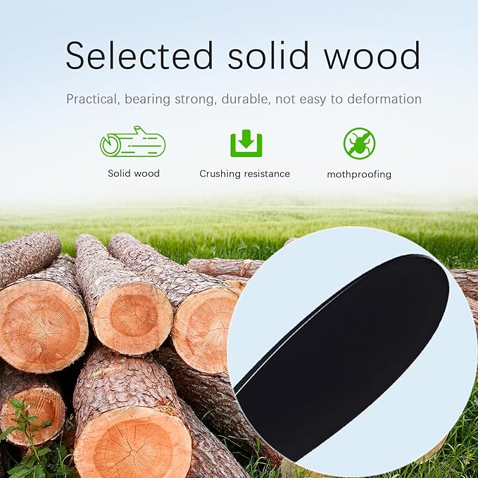 60" Solid Wood Lampless Ceiling Fan, Indoor/Outdoor, Modern, Black, 3 Wood Blades, DC Inverter Motor, Remote Control, 6 Speeds, 145 RPM, 30DB, for Living Room, Bedroom, Office, Farmhouse