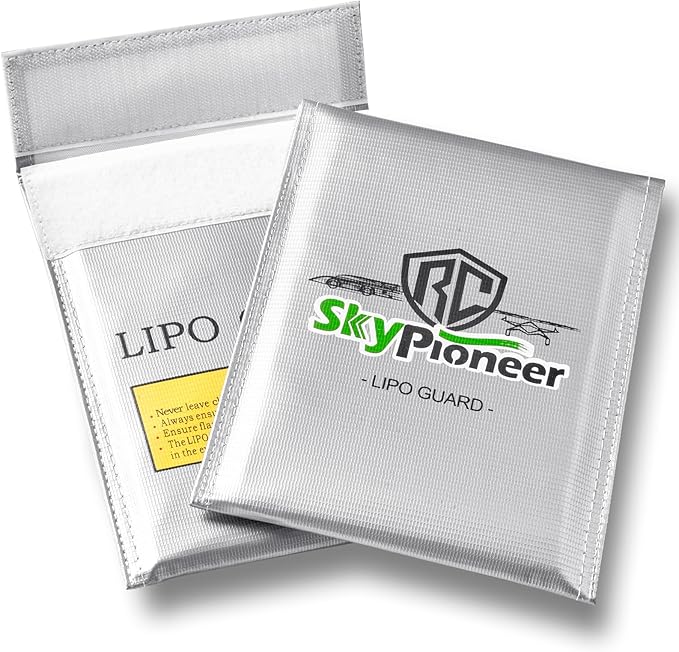 2 Pack Lipo Safe Bags, Fire Retardant Lipo Battery Bag, 6.9''x9'' Silver, Fireproof Explosion-proof Sack for Charging and Storage