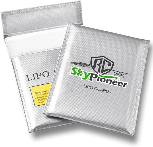 2 Pack Lipo Safe Bags, Fire Retardant Lipo Battery Bag, 6.9''x9'' Silver, Fireproof Explosion-proof Sack for Charging and Storage