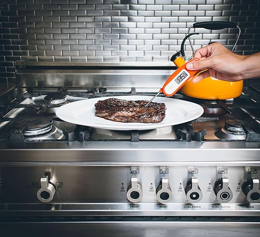 Lavatools Javelin® Ultra-Fast 2-Second Digital Instant Read Meat Thermometer for Grill and Cooking, 2.75" Probe, Compact Foldable Design, Large Display, IP65 Water Resistant, NSF Certified – Rhubarb