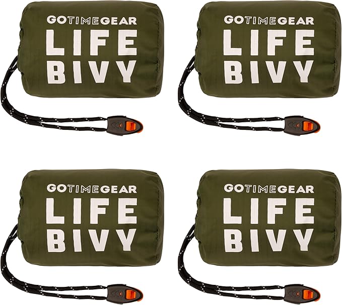 Go Time Gear Life Bivy Emergency Survival Sleeping Bag Thermal Bivy - Use as Emergency Bivy Sack, Survival Sleeping Bag, Mylar Emergency Blanket