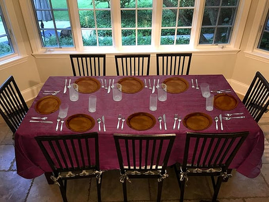 LAMINET Deluxe Stitched Edged Flannel Backed Vinyl Drop Tablecloth - Basketweave (Red) Pattern - 60" x 120" Oblong