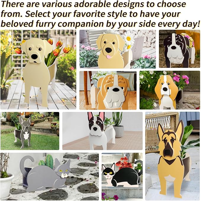Dairy Cow Planter, Pet Shape Garden Pots Plant Pots for Indoor/Outdoor Gardens Decoration, Cute, Surprise Gifts/Souvenirs for Pet Lovers(Large)