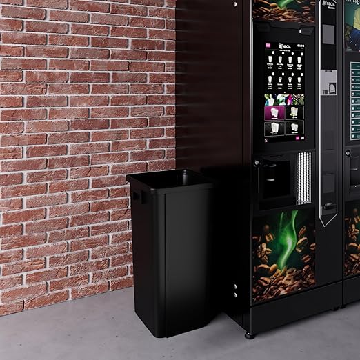 23 Gallon Black Square Commercial Trash Garbage Can | Outdoor Office Restaurant School Kitchen