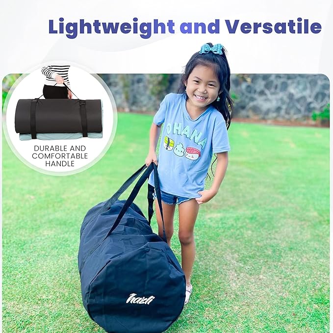 Hazli Matrix Comfort-Cell Memory Foam Camping Mattress Pad - Portable Foam Sleeping Pad for Camping - Roll up Sleeping Mat for Adults - Floor Mattress Guest Floor Bed for Sleepover, Car SUV Cot