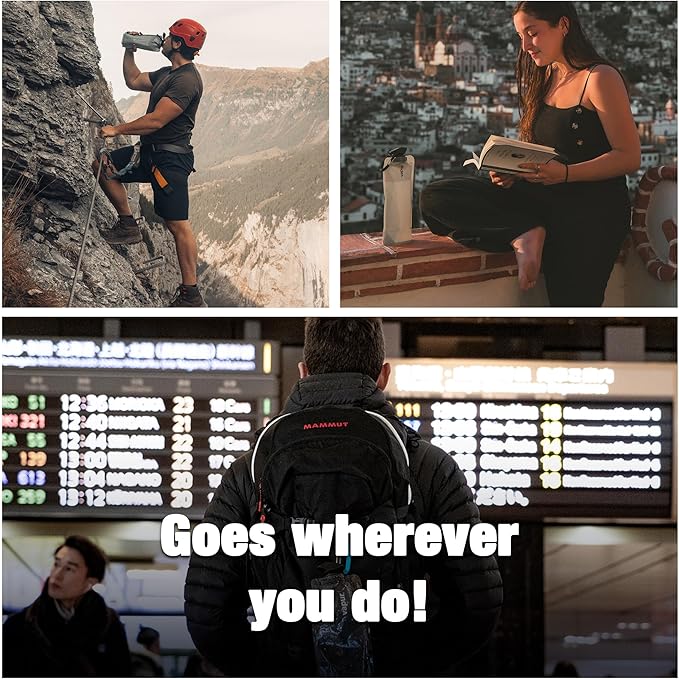 Vapur Flexible, Collapsible Wide Mouth Anti-Bottle with Detachable Carabiner, 23 Ounce, Olive, Pack of 2