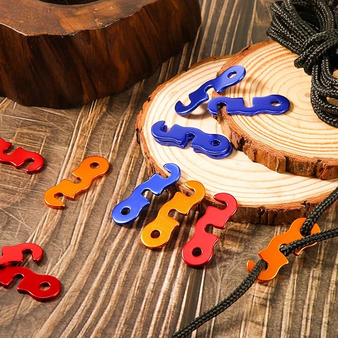 Sumind 30 Pieces Tensioner Aluminum Alloy Camping Tent Rope Adjuster Guyline Aluminum Cord Adjusters Tensioners Wind Rope Buckles for Camping Hiking Backpacking Outdoor Activity