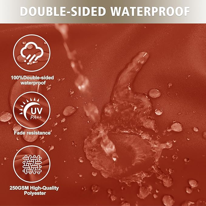 Outdoor Chair Cushions, Waterproof Outdoor Cushions for Patio Furniture w/Fade-Resistant, Removable & Machine-Washable Covers, 19x19 Inch, Ideal for Seat in Gardens/Porch – Set of 1/2/4, Rust