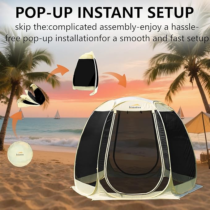 Pop Up Screen House, 10'x10' Outdoor Screen Tent for Camping, Screened Gazebo with Mosquito Netting, Carry Bag