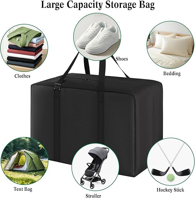 Tent Storage Bag, Heavy Duty Waterproof Tent Pole Bag with Padded Handles for Camping Sports Various Party Tent Canopy, 32" Lx W16.1"x24"H, Black