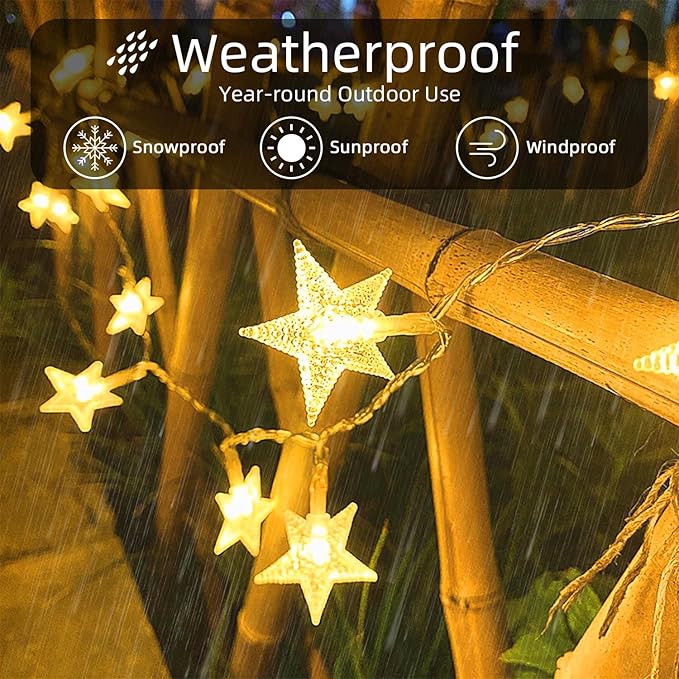 Star String Lights 360 LED 132FT, 8 Modes Plug in Star Fairy Lights with Timer & Memory, Indoor Outdoor Star Christmas Lights for Birthday Party Bedroom Wedding Home Classroom Decor Macaron Colors