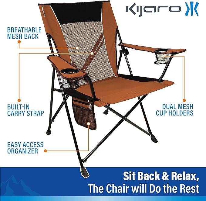 Kijaro Dual Lock Chair Color: Victoria Desert Orange