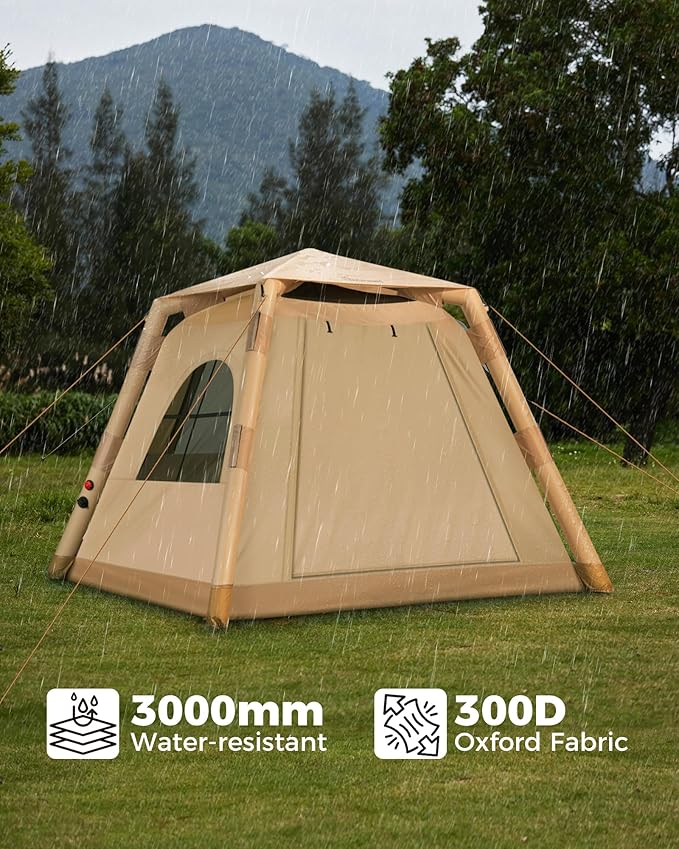 Inflatable Tents for Camping 2/4 Person, Easy Set Up Camping Tent with Automatic & Manual Pump, Waterproof Blow Up Tent for Family Outdoor