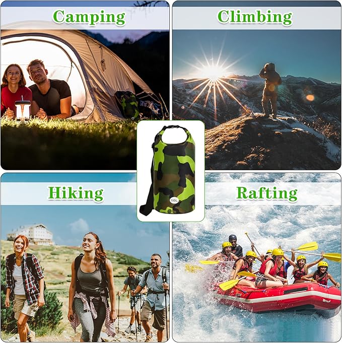 Bear Bag Hanging Kit, 10L Waterproof Bear Proof Food Storage for Backpacking and Camping, Ultralight Bear Proof Canister Gear for Food Storage with Nylon Ropes, Clips and Rock Pouch