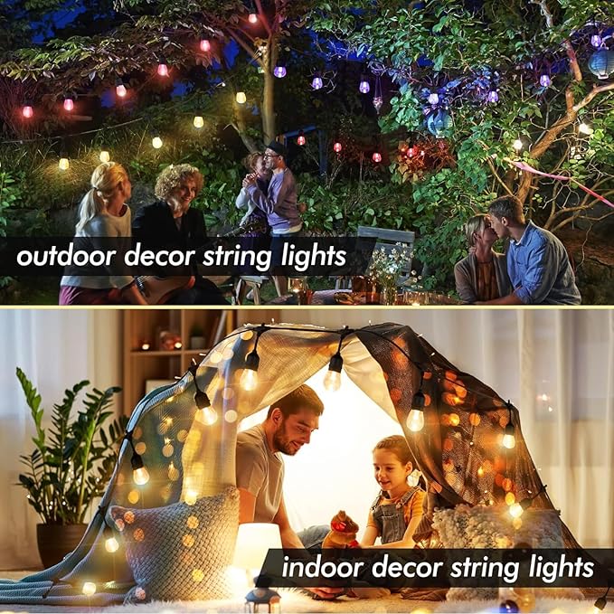 Auroraworld Outdoor String Lights, 96FT Color Changing Patio Lights Outdoor for Patio