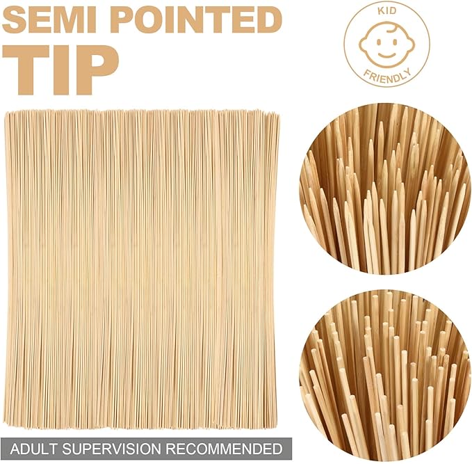 Suclain 600 Pcs 36" Long 5mm Thick Marshmallow Roasting Sticks, Smores Sticks Bamboo Skewers BBQ Kabob Grilling Barbecue Roasting Camping for Outdoor Fire Pits Campfires